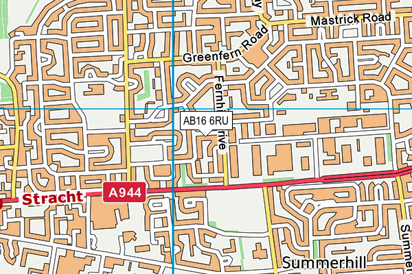 AB16 6RU map - OS VectorMap District (Ordnance Survey)