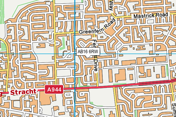 AB16 6RW map - OS VectorMap District (Ordnance Survey)