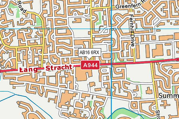 AB16 6RX map - OS VectorMap District (Ordnance Survey)