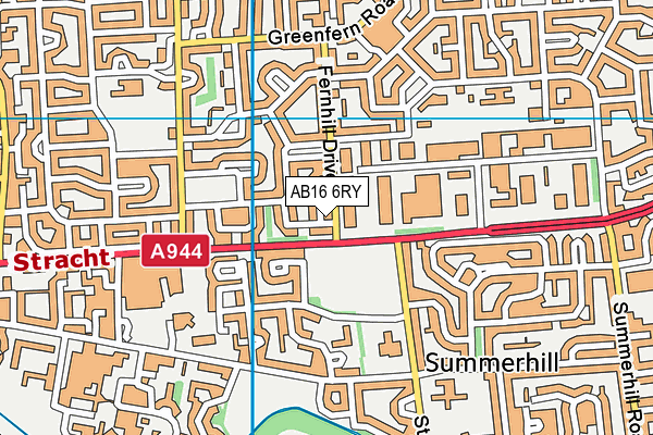 AB16 6RY map - OS VectorMap District (Ordnance Survey)
