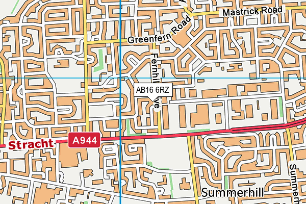AB16 6RZ map - OS VectorMap District (Ordnance Survey)