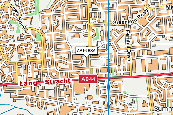 AB16 6SA map - OS VectorMap District (Ordnance Survey)