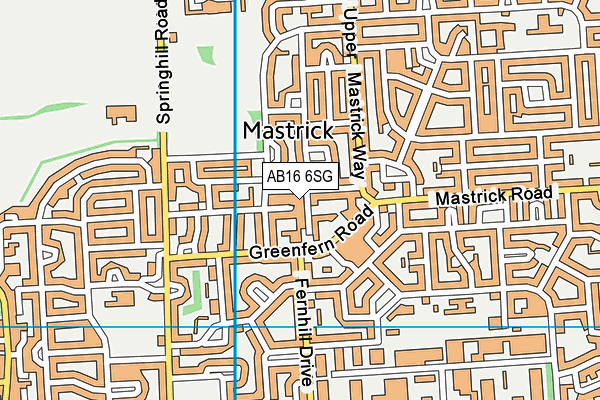 AB16 6SG map - OS VectorMap District (Ordnance Survey)