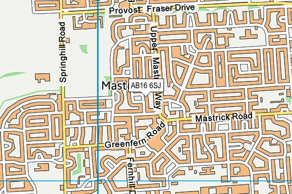 AB16 6SJ map - OS VectorMap District (Ordnance Survey)