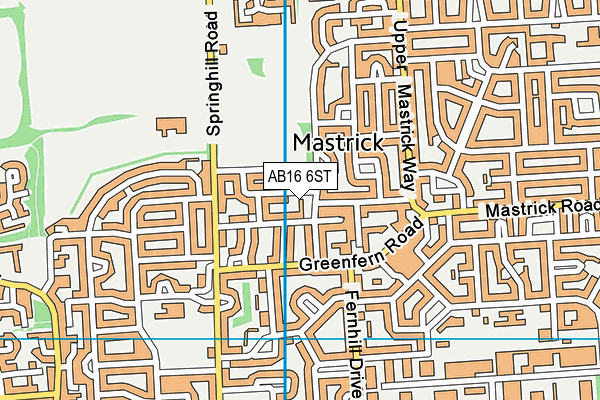 AB16 6ST map - OS VectorMap District (Ordnance Survey)