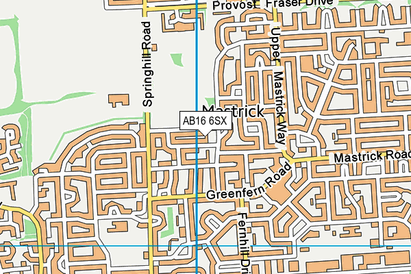 AB16 6SX map - OS VectorMap District (Ordnance Survey)