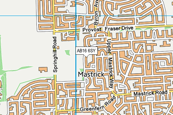 AB16 6SY map - OS VectorMap District (Ordnance Survey)