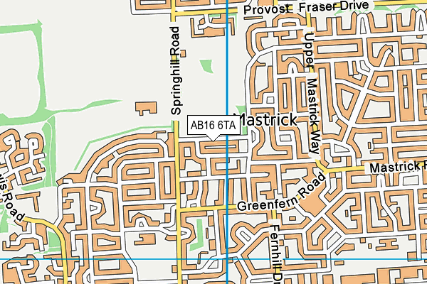 AB16 6TA map - OS VectorMap District (Ordnance Survey)