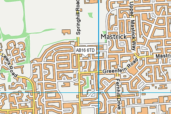 AB16 6TD map - OS VectorMap District (Ordnance Survey)
