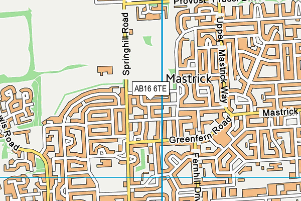AB16 6TE map - OS VectorMap District (Ordnance Survey)