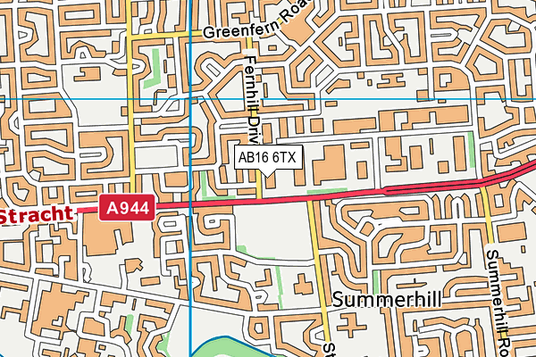 AB16 6TX map - OS VectorMap District (Ordnance Survey)