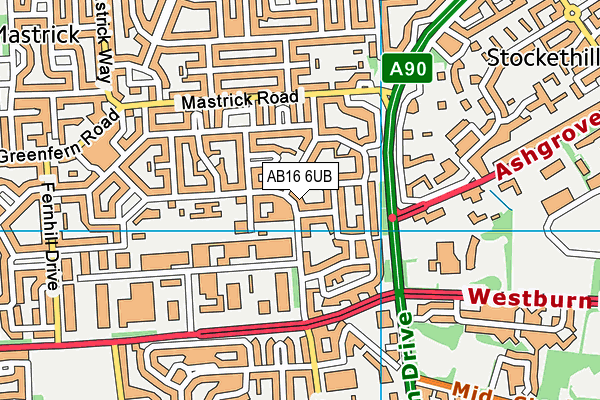 AB16 6UB map - OS VectorMap District (Ordnance Survey)
