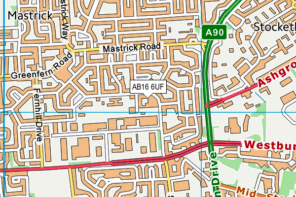 AB16 6UF map - OS VectorMap District (Ordnance Survey)