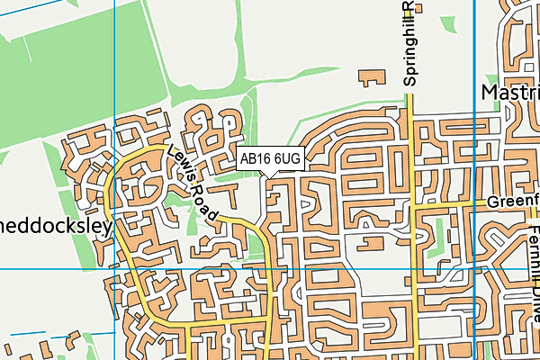 AB16 6UG map - OS VectorMap District (Ordnance Survey)
