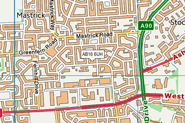 AB16 6UH map - OS VectorMap District (Ordnance Survey)