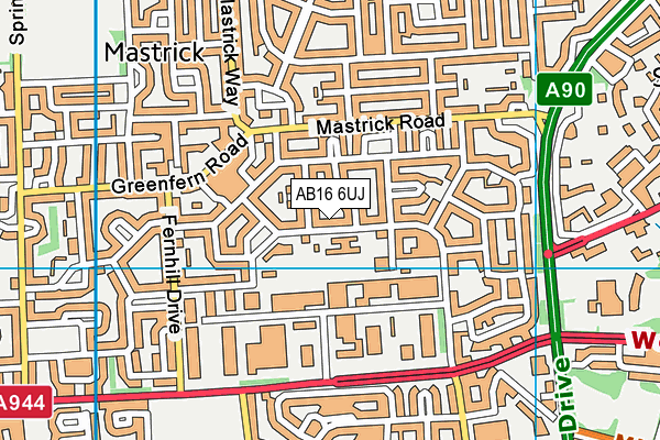 AB16 6UJ map - OS VectorMap District (Ordnance Survey)