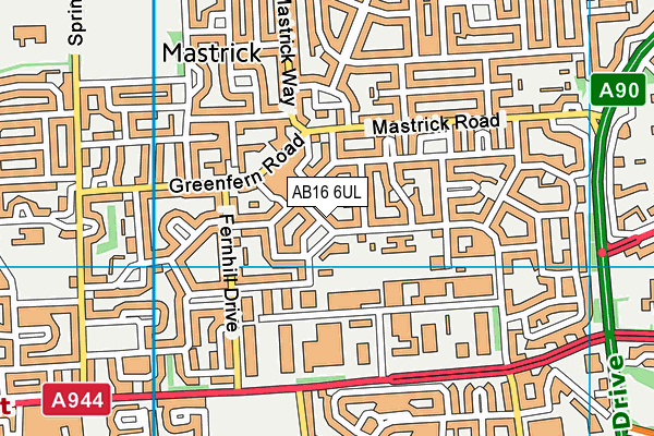 AB16 6UL map - OS VectorMap District (Ordnance Survey)
