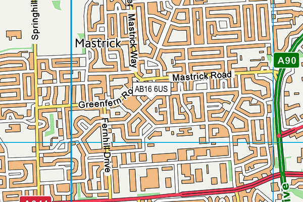 AB16 6US map - OS VectorMap District (Ordnance Survey)