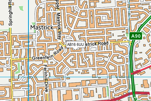 AB16 6UU map - OS VectorMap District (Ordnance Survey)