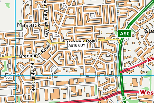 AB16 6UY map - OS VectorMap District (Ordnance Survey)