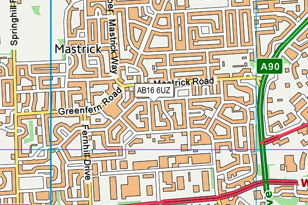AB16 6UZ map - OS VectorMap District (Ordnance Survey)