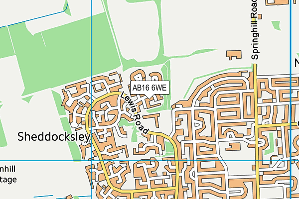 AB16 6WE map - OS VectorMap District (Ordnance Survey)