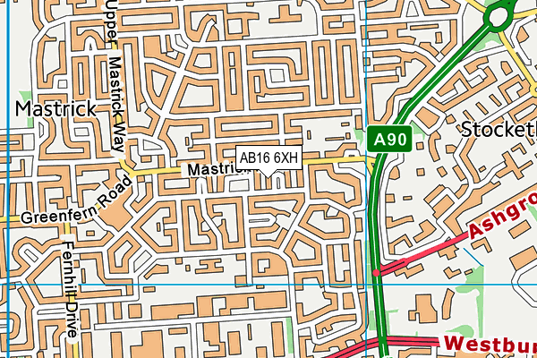 AB16 6XH map - OS VectorMap District (Ordnance Survey)
