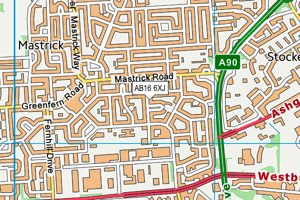 AB16 6XJ map - OS VectorMap District (Ordnance Survey)