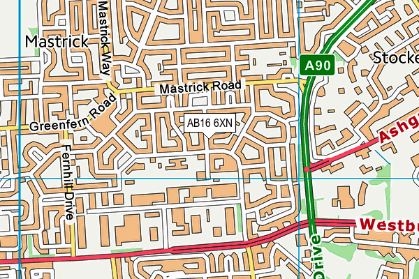 AB16 6XN map - OS VectorMap District (Ordnance Survey)