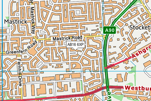 AB16 6XP map - OS VectorMap District (Ordnance Survey)