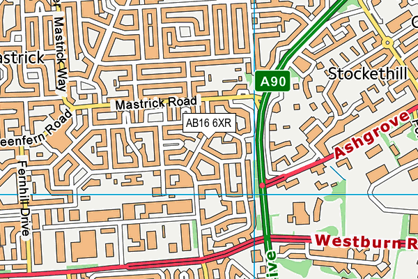 AB16 6XR map - OS VectorMap District (Ordnance Survey)