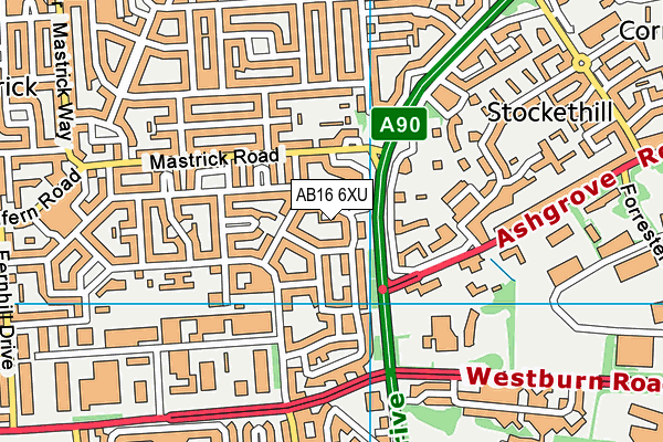 AB16 6XU map - OS VectorMap District (Ordnance Survey)
