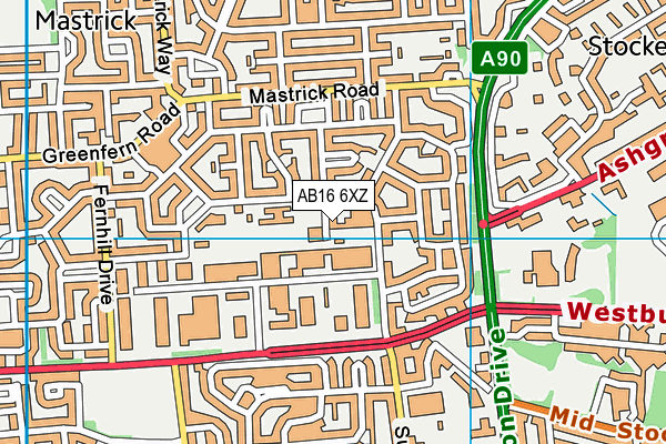 AB16 6XZ map - OS VectorMap District (Ordnance Survey)