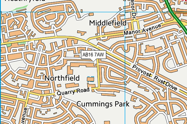 AB16 7AW map - OS VectorMap District (Ordnance Survey)