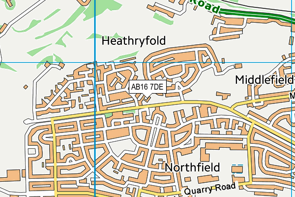 AB16 7DE map - OS VectorMap District (Ordnance Survey)