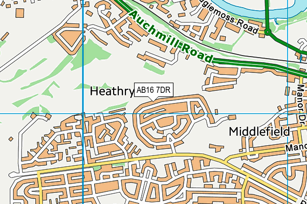 AB16 7DR map - OS VectorMap District (Ordnance Survey)