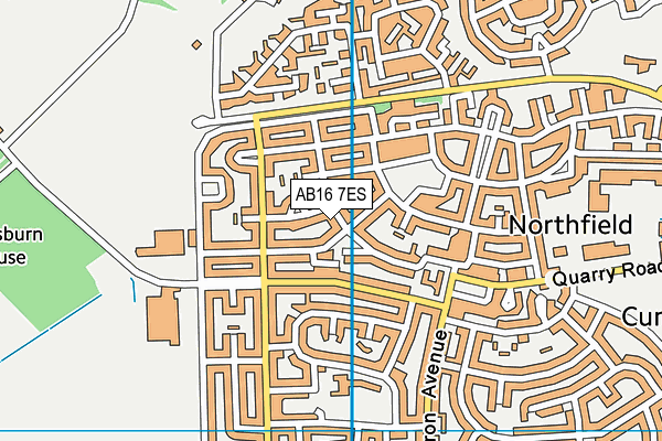 AB16 7ES map - OS VectorMap District (Ordnance Survey)