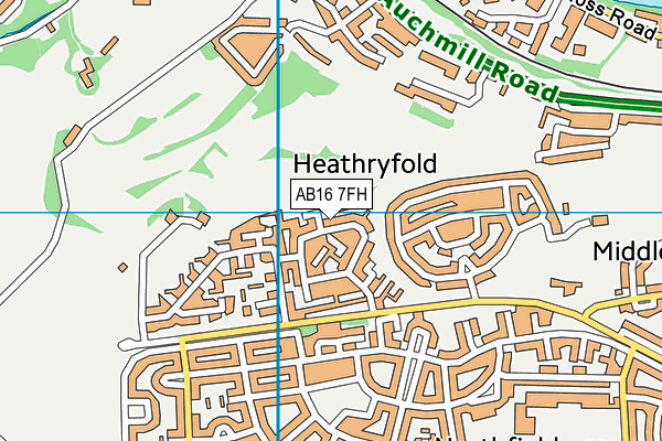 AB16 7FH map - OS VectorMap District (Ordnance Survey)