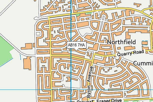 AB16 7HA map - OS VectorMap District (Ordnance Survey)