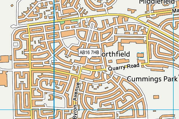 AB16 7HB map - OS VectorMap District (Ordnance Survey)