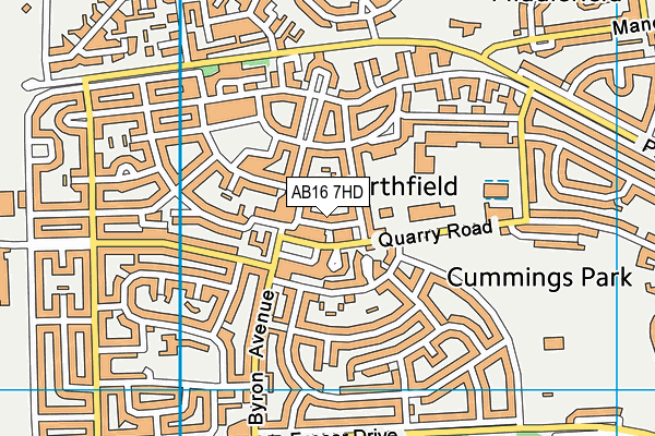 AB16 7HD map - OS VectorMap District (Ordnance Survey)