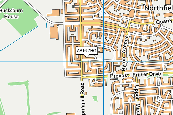 AB16 7HG map - OS VectorMap District (Ordnance Survey)