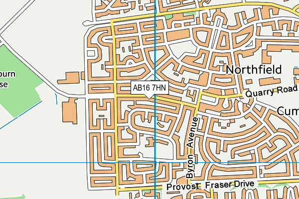 AB16 7HN map - OS VectorMap District (Ordnance Survey)