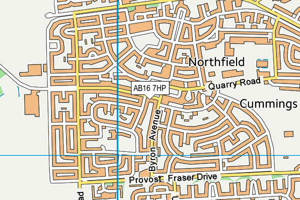 AB16 7HP map - OS VectorMap District (Ordnance Survey)