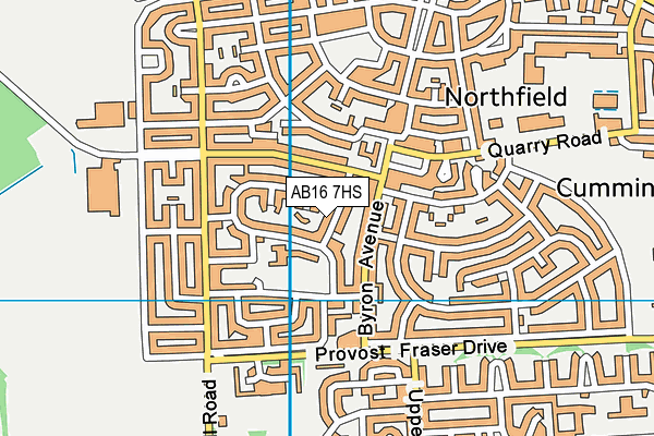 AB16 7HS map - OS VectorMap District (Ordnance Survey)