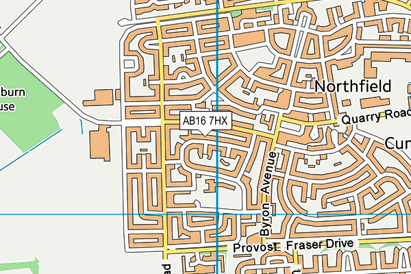 AB16 7HX map - OS VectorMap District (Ordnance Survey)