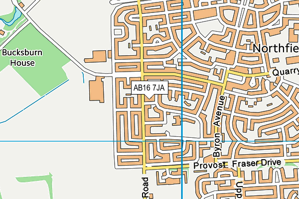 AB16 7JA map - OS VectorMap District (Ordnance Survey)