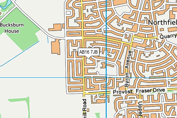 AB16 7JB map - OS VectorMap District (Ordnance Survey)