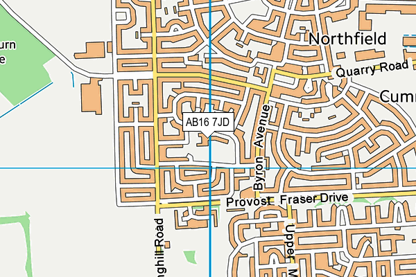 AB16 7JD map - OS VectorMap District (Ordnance Survey)