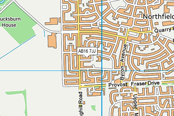 AB16 7JJ map - OS VectorMap District (Ordnance Survey)